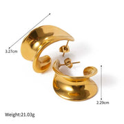18k gold plated spiral stud earrings, view 2 - MRSLM