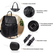 genuine leather backpack for women, view 3 - MRSLM