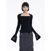square collar knit sweater, view 5 - MRSLM