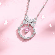 925 silver heart zircon pendant necklace, view 4 - MRSLM