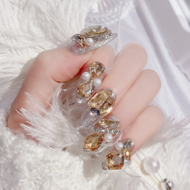 luxury glitter crystal false nails - MRSLM