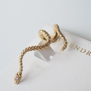 gold snake wrap vintage earrings, view 3 - MRSLM