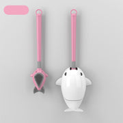 whale-themed silicone toilet brush with wall mount, view 4 - MRSLM