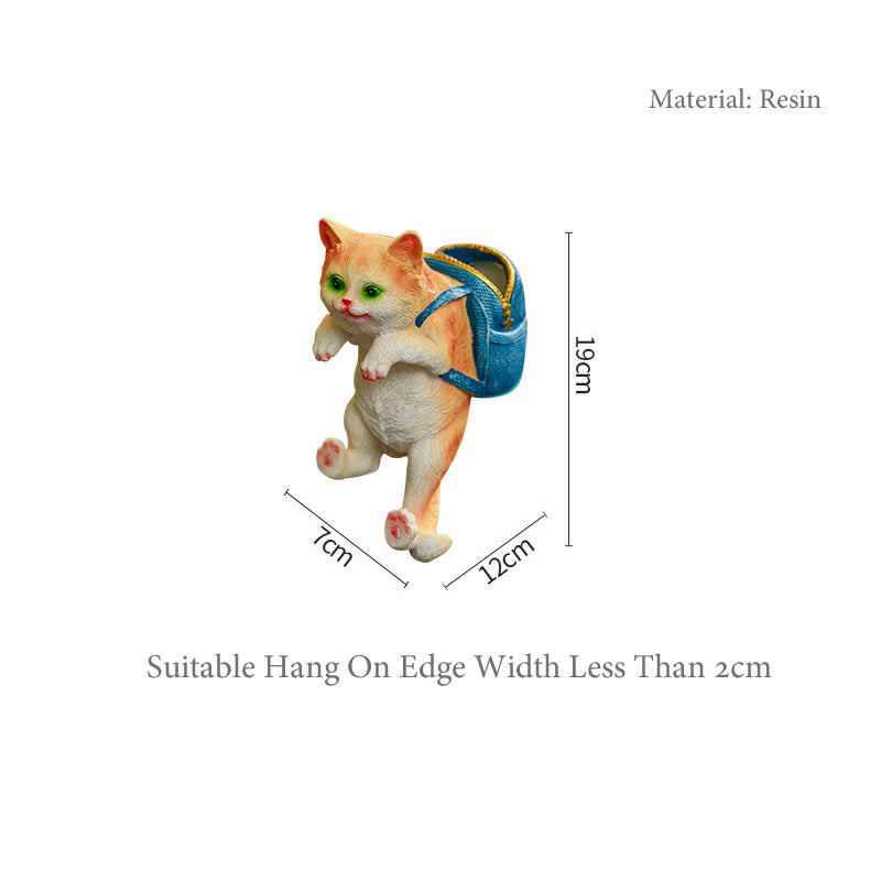 cat backpack garden statue, view 7 - MRSLM