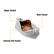 women's silver pu shoulder bag, view 8 - MRSLM