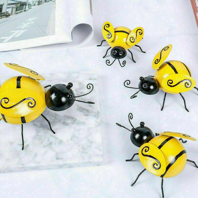 decorative metal bumble bee ornaments, view 3 - MRSLM