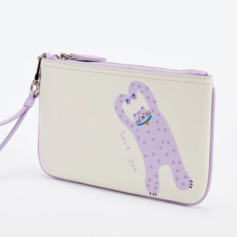 split leather clutch bag, view 4 - MRSLM
