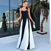 color contrast sling dress, view 2 - MRSLM