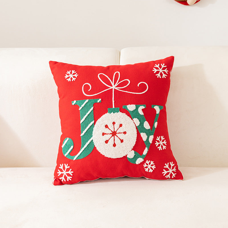 Embroidered Christmas pillow cover, view 3 - MRSLM