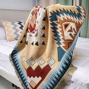 geometric jacquard camping picnic blanket, view 6 - MRSLM