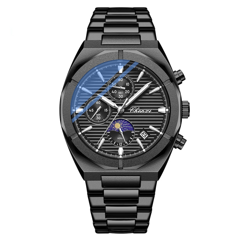 men's moon phase quartz watch, view 6 - MRSLM