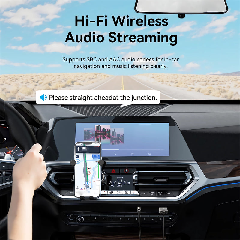 Bluetooth 5.4 aux adapter car receiver, view 5 - MRSLM