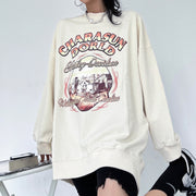 women's retro washed round neck sweater, view 6 - MRSLM
