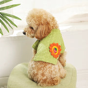 cozy knitted floral dog sweater, view 5 - MRSLM