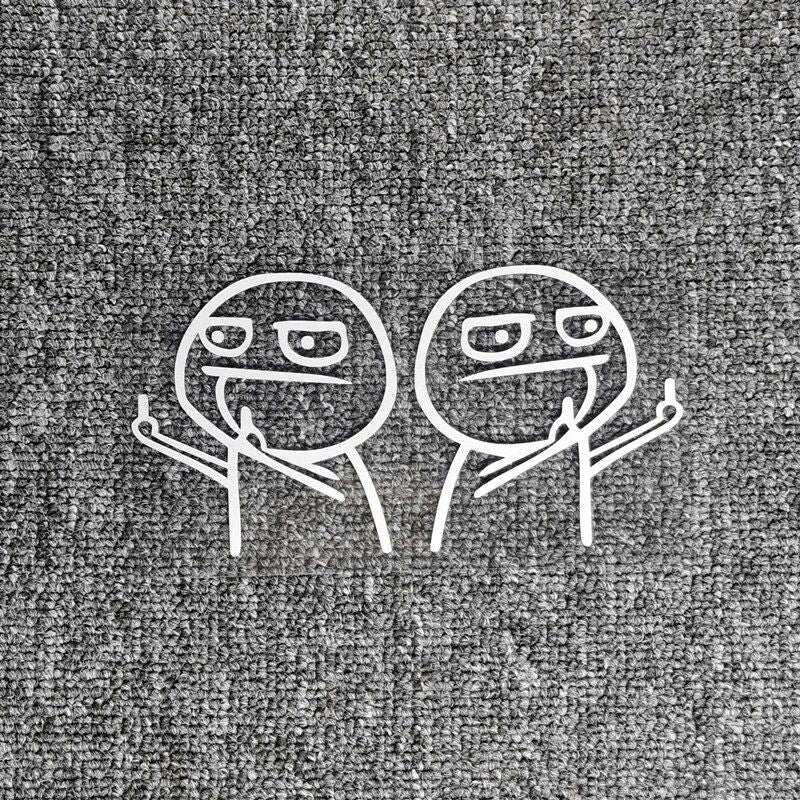 reflective middle finger car sticker, view 3 - MRSLM