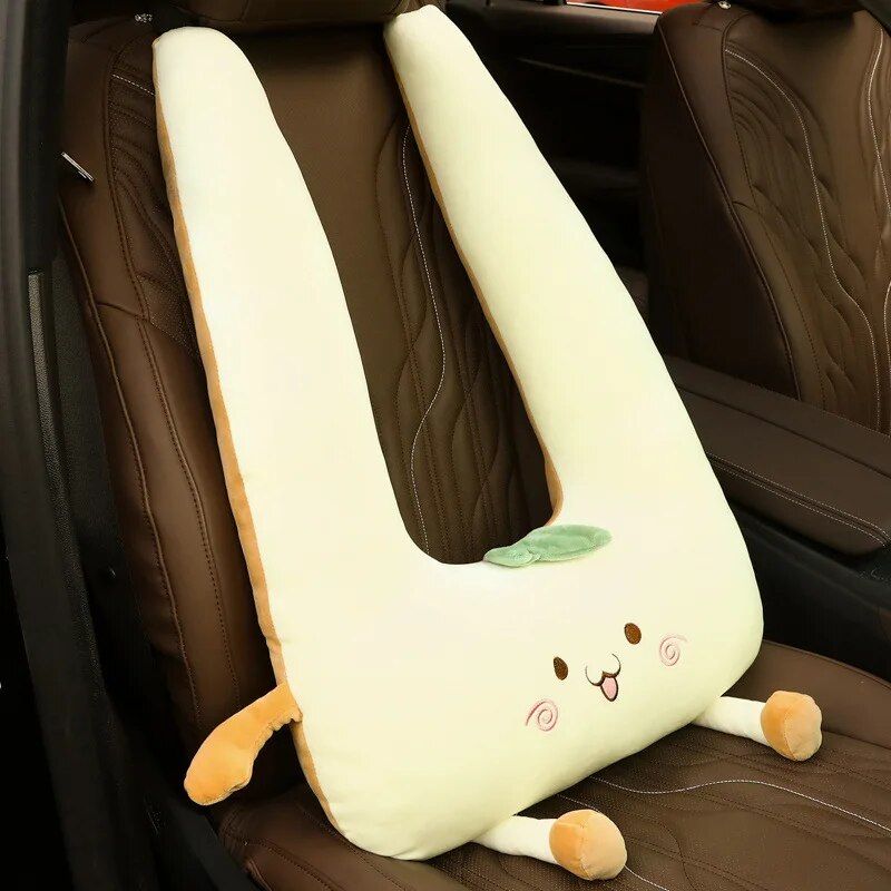 Plush Cartoon Car Nap Pillow for Optimal Travel Comfort