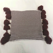Spot plaid tassel cushion cover, view 4 - MRSLM