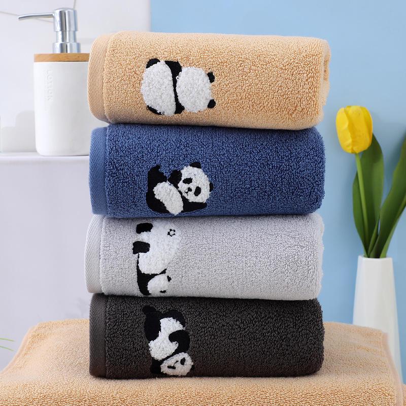 Panda embroidered cotton face towel - MRSLM
