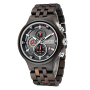 men's natural wooden quartz watch, view 4 - MRSLM