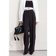 wide leg elastic waist pants, view 2 - MRSLM