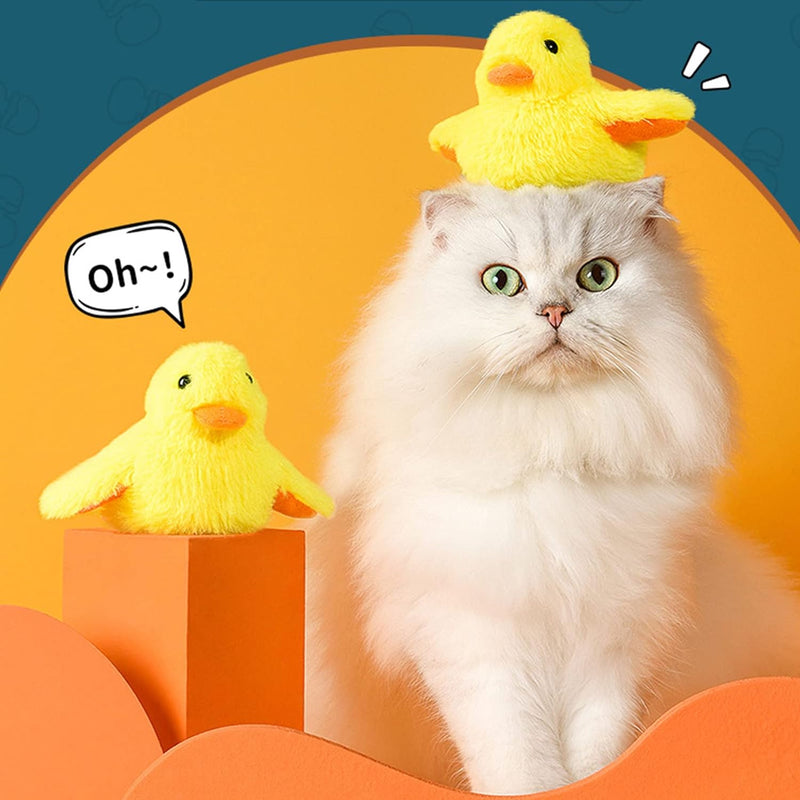 yellow duck cat toy, view 2 - MRSLM
