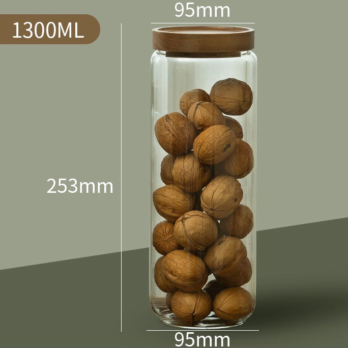 Wood lid glass airtight canisters, view 3 - MRSLM