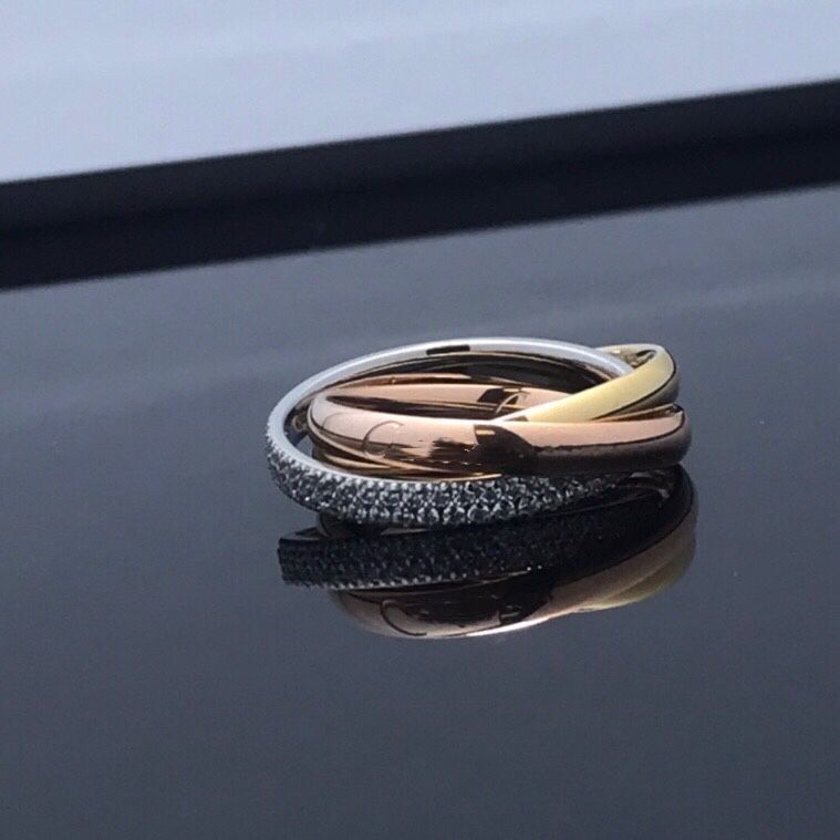 three color cross couple ring, view 2 - MRSLM