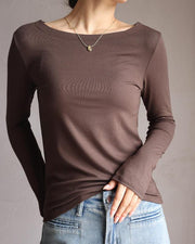 women's long sleeve modal stretch tee, view 4 - MRSLM