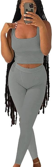 women's vest and cropped pants sports yoga suit, view 11 - MRSLM