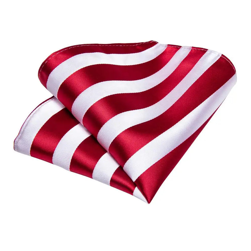 Red striped silk tie, view 6 - MRSLM