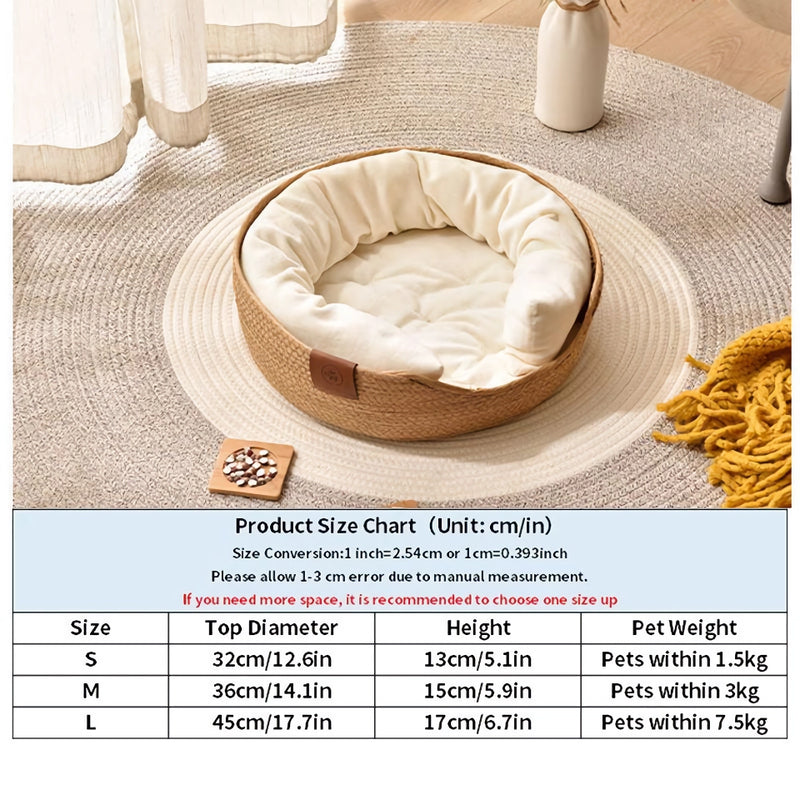 woven pet bed with cushion, view 8 - MRSLM