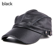 Men's leather baseball cap with earmuffs, view 3 - MRSLM