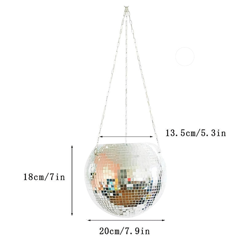 Disco ball hanging planter, view 2 - MRSLM