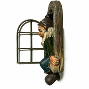 Naughty elf tree hugger garden statue, view 7 - MRSLM