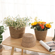 Straw woven plant basket set - MRSLM