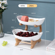 partitioned oval tiered serving plates, view 7 - MRSLM