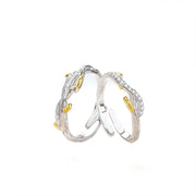 branch couple silver ring, view 5 - MRSLM