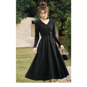 black knitted smocked midi dress, view 5 - MRSLM