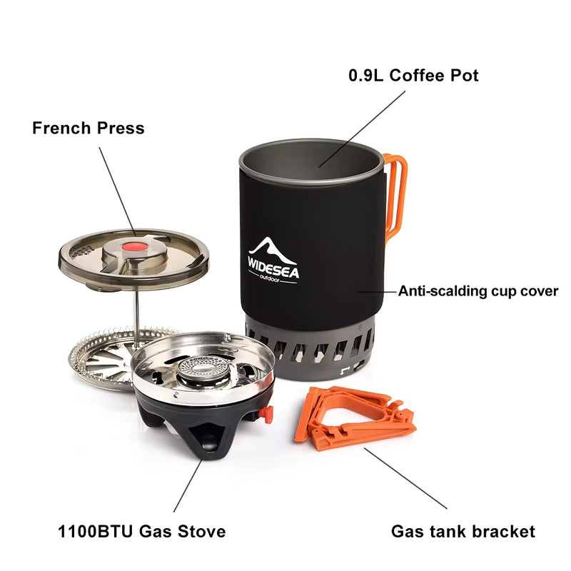 portable camping cooking system with gas stove, view 3 - MRSLM