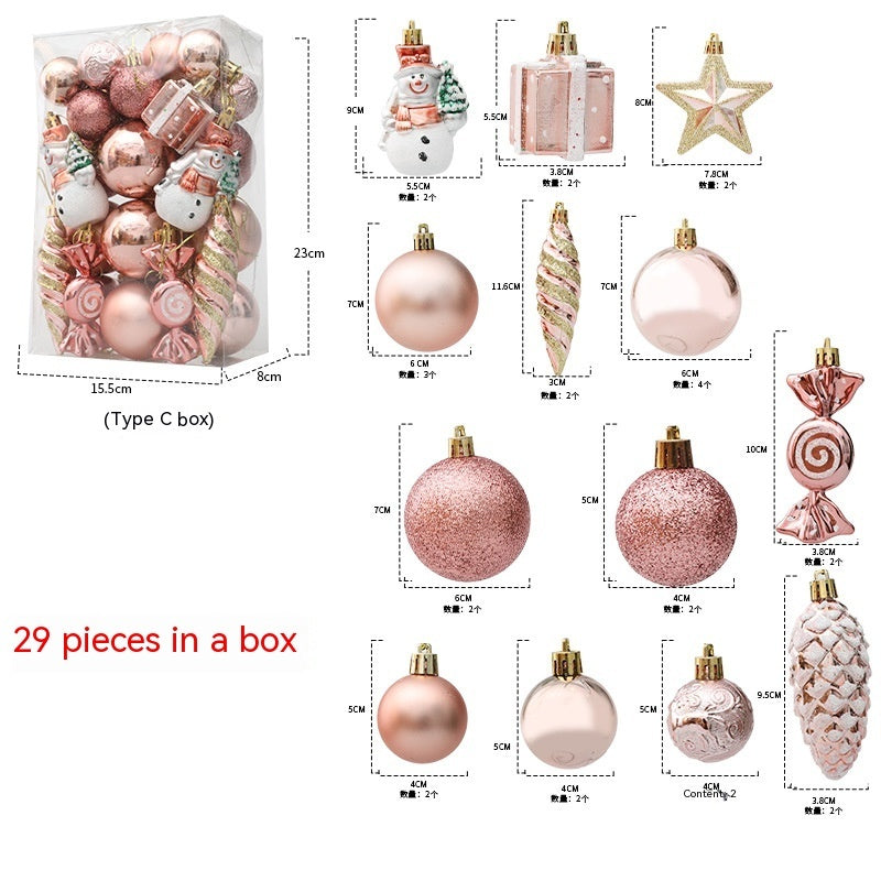 rose gold Christmas pendant set, view 2 - MRSLM