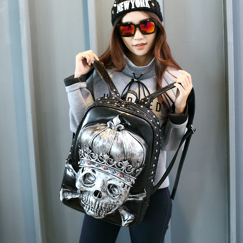women's skull punk backpack - MRSLM