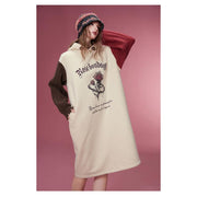 Graphic knitted fleece hooded dress, view 4 - MRSLM