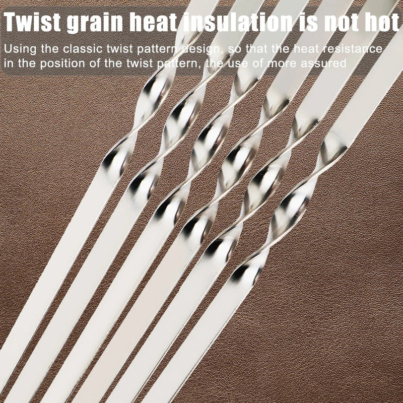 wide stainless steel barbecue skewers, view 4 - MRSLM
