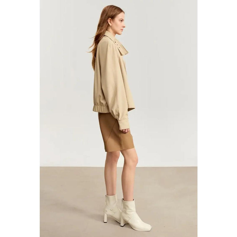 minimalist military women's coat, view 4 - MRSLM