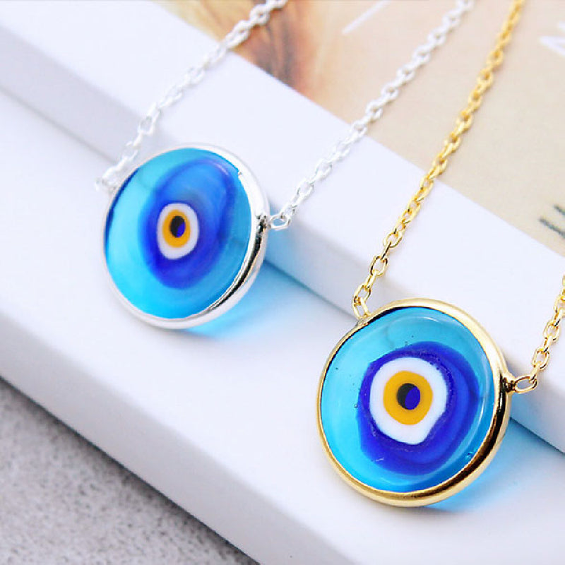 women's 925 silver blue eye necklace - MRSLM