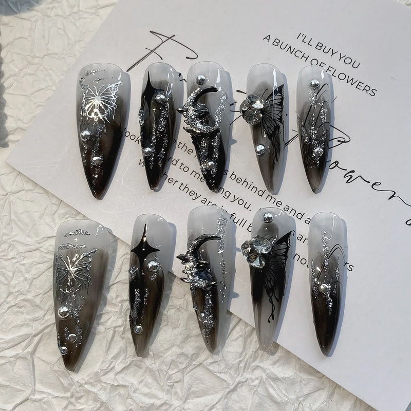 gothic butterfly press-on nails - MRSLM