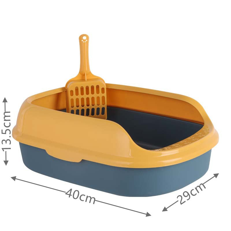 semi-closed plastic cat litter box, view 6 - MRSLM