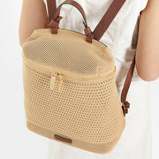 woven hollow-out denim backpack, view 10 - MRSLM