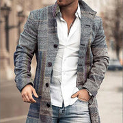 Men's stand collar plaid casual coat, view 2 - MRSLM