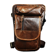 Retro casual leather messenger bag, view 5 - MRSLM